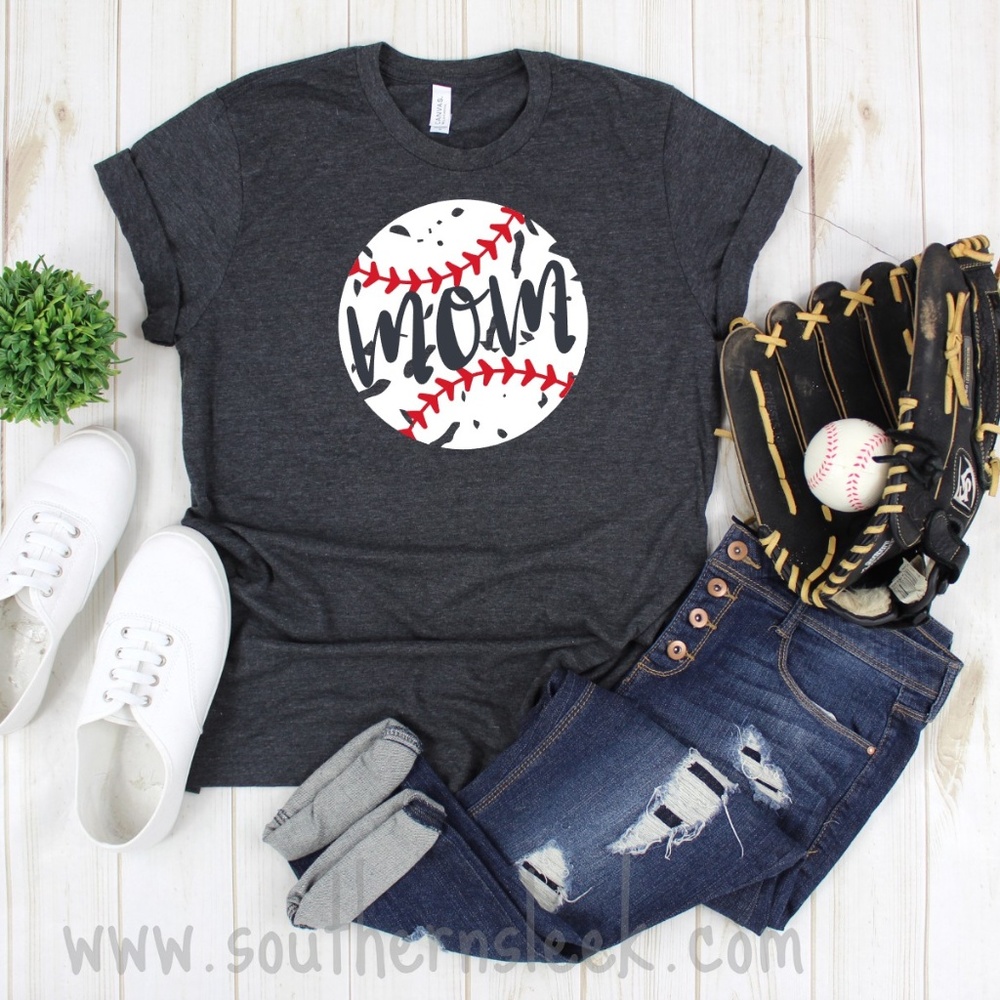 Baseball Mom Distressed Shirt